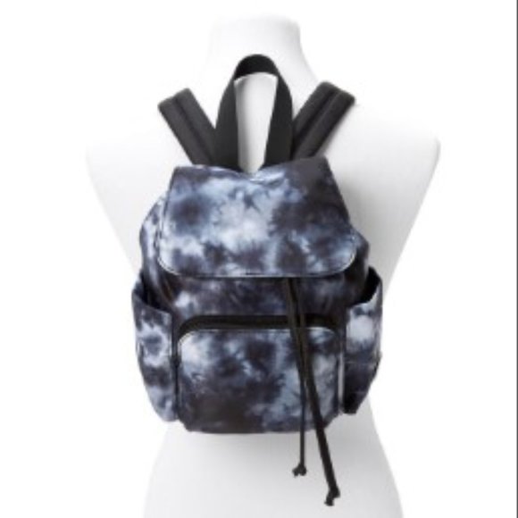 Claires Retro Black and White Tie Dye Backpack - Picture 7 of 10